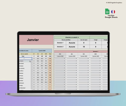 Planning des horaires salariés