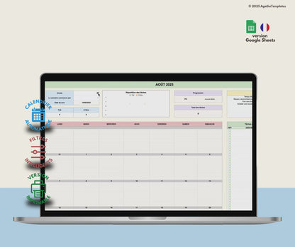 Calendrier mensuel et annuel