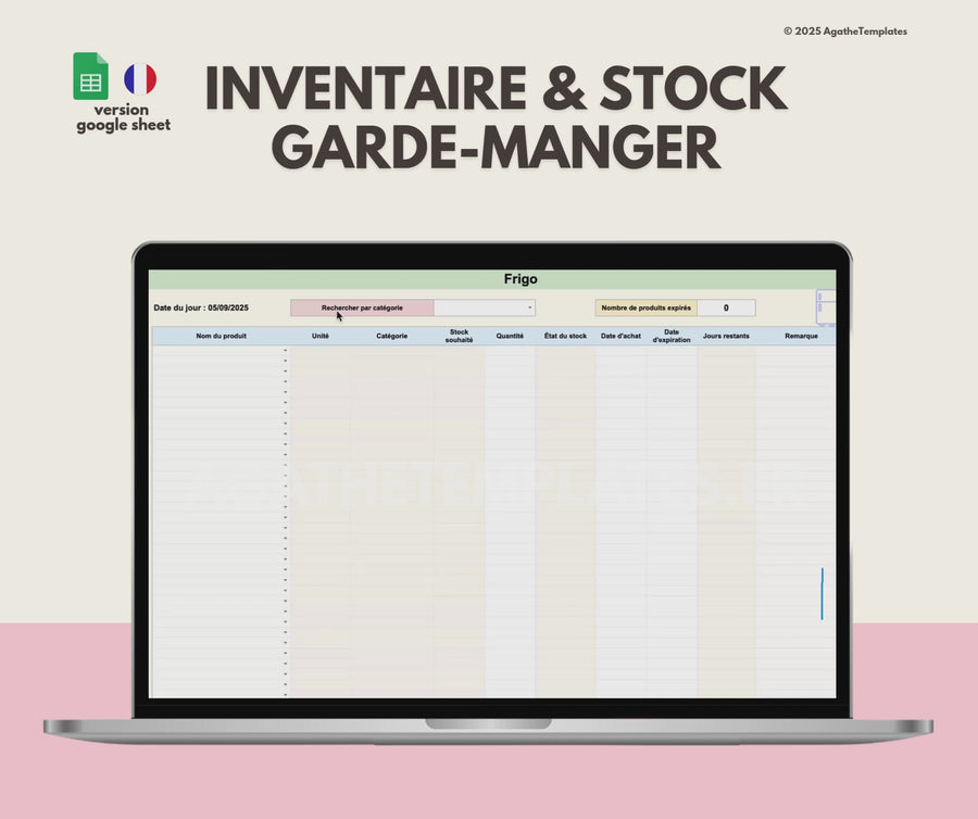Inventaire et stock alimentaire, garde-manger