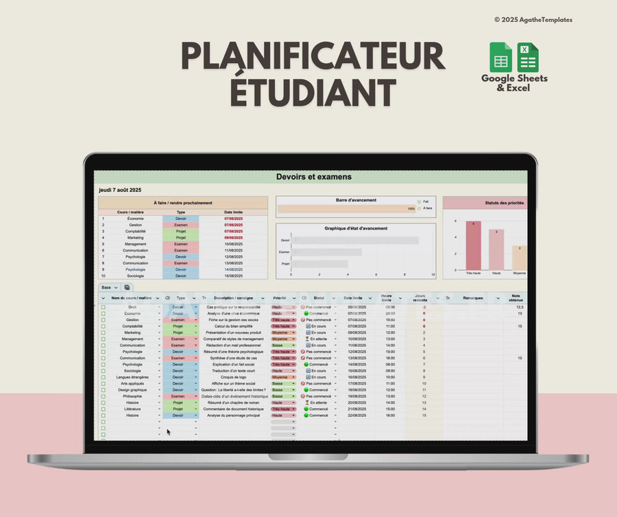 agathetemplates fichier etudiant ecole