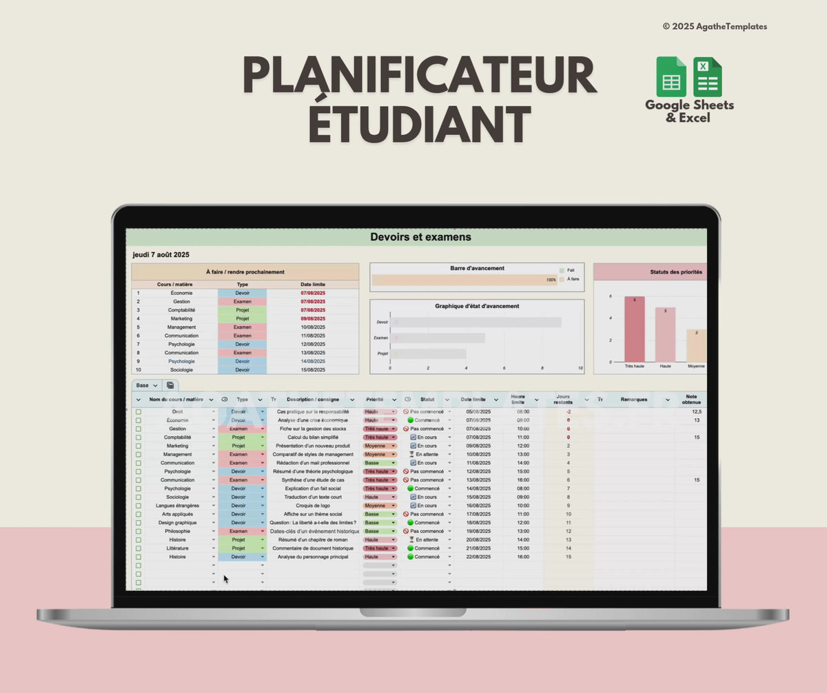 agathetemplates fichier etudiant ecole