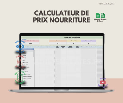 Calculateur de prix nourriture
