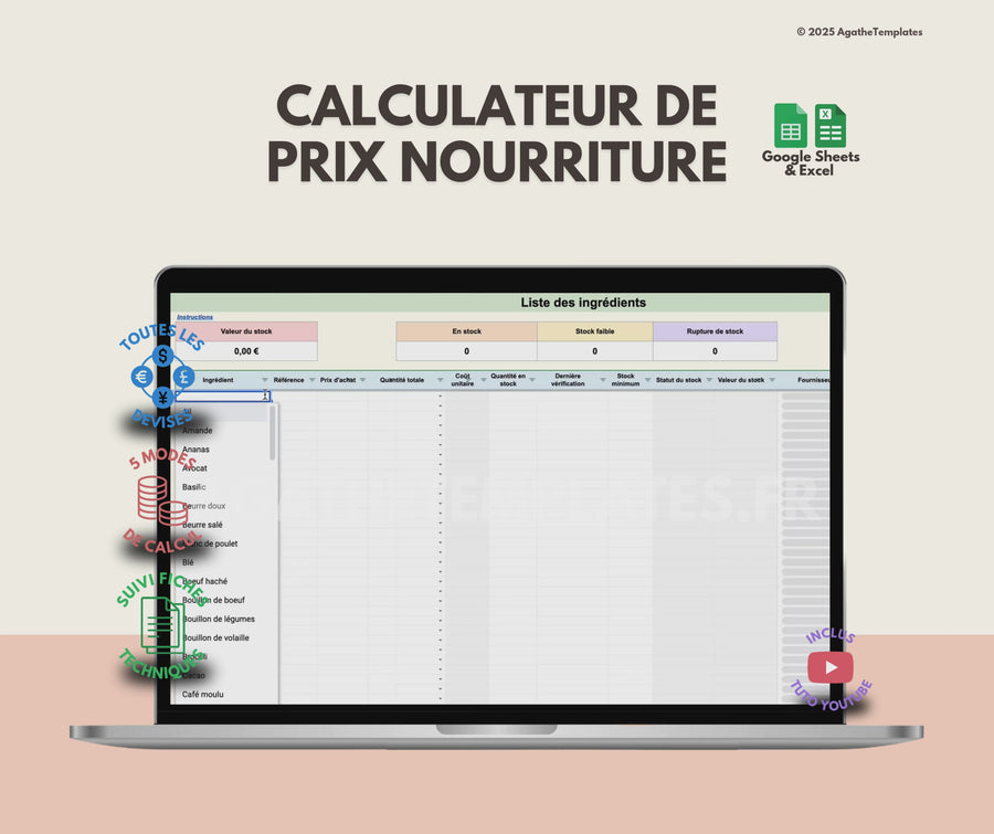 Calculateur de prix nourriture