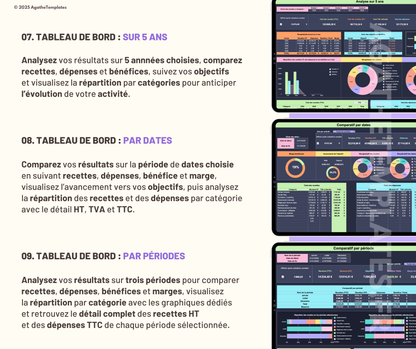 Tableau de bord comptable - version sombre