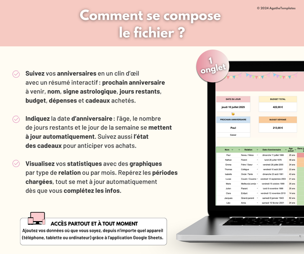 Planificateur et suivi des anniversaires