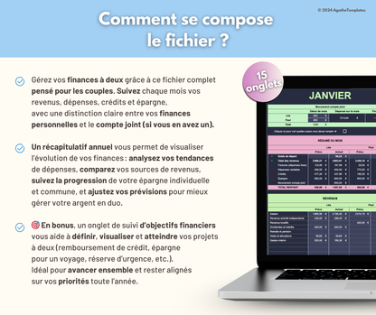 Budget Couple mensuel et annuel sombre