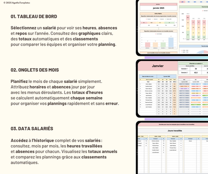 Planning des horaires salariés