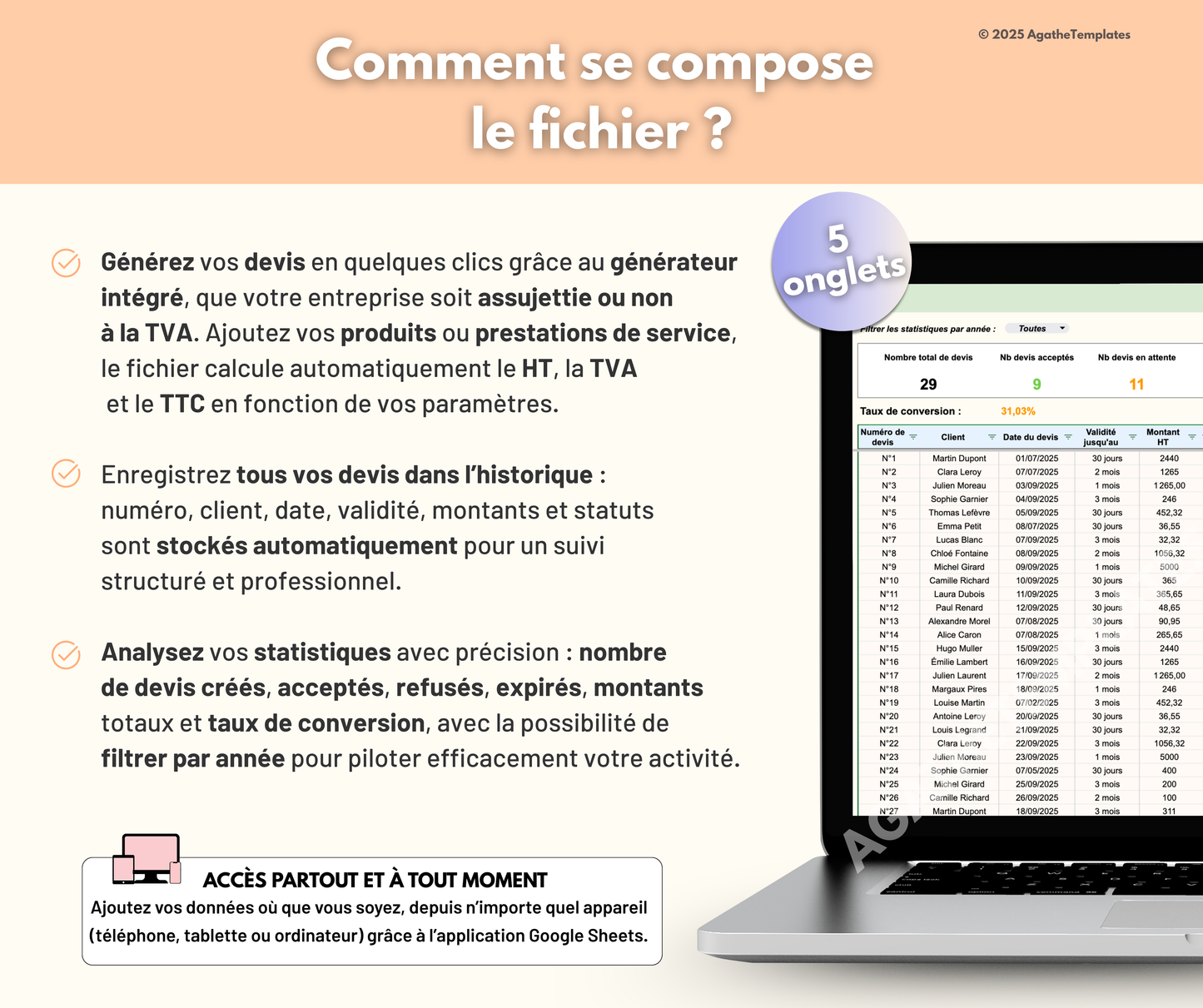 Création et suivi de devis