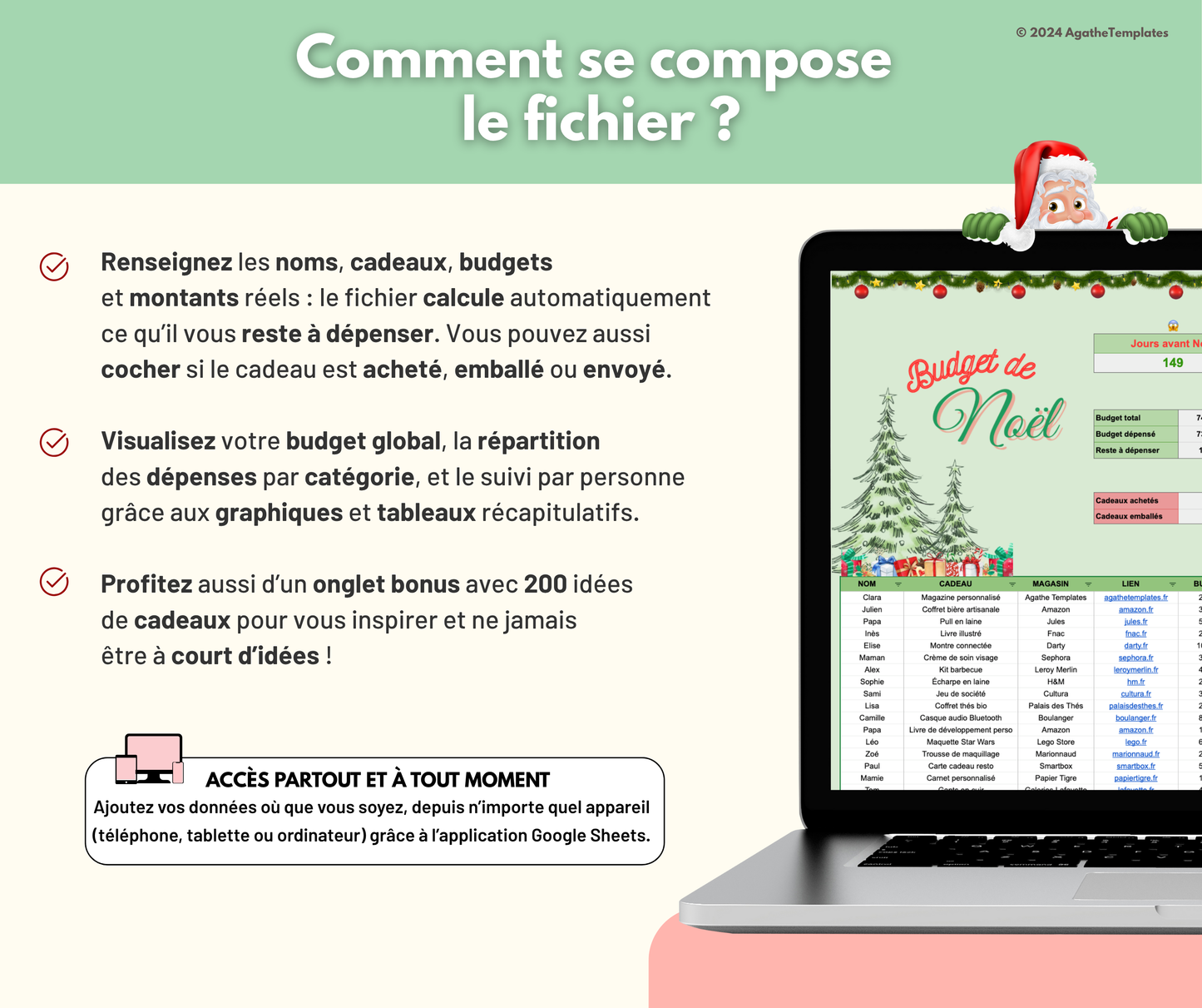 Suivi de budget Cadeaux de Noël