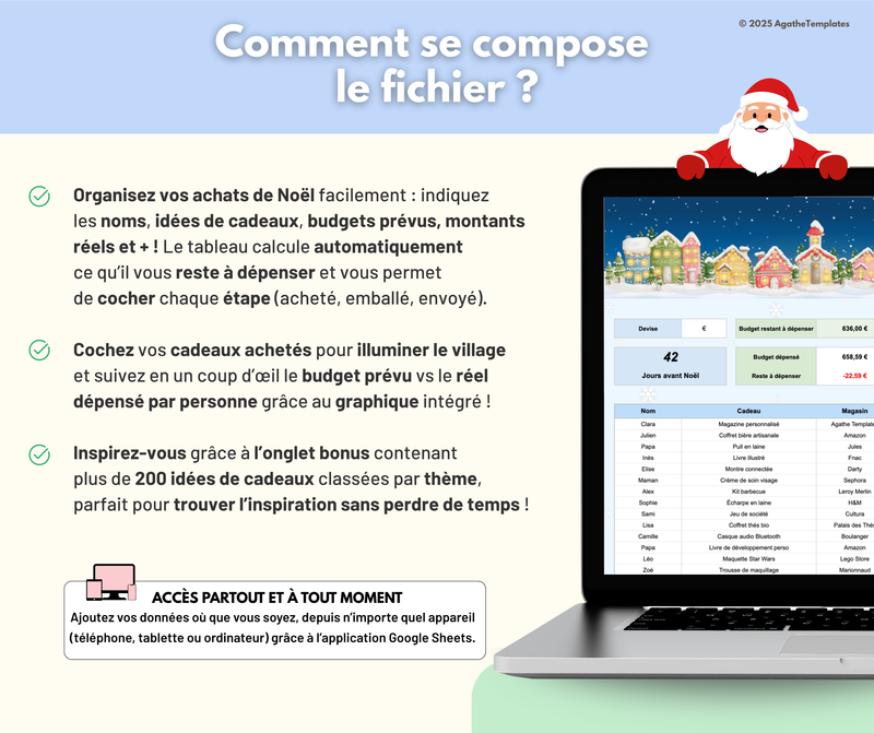 Budget cadeaux de Noël interactif