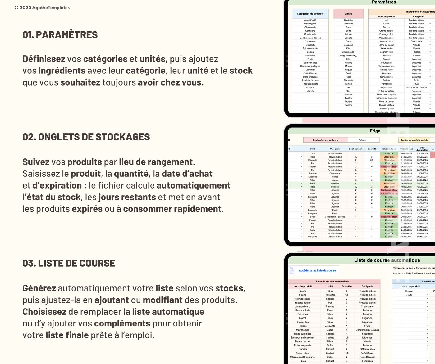 Inventaire et stock alimentaire, garde-manger