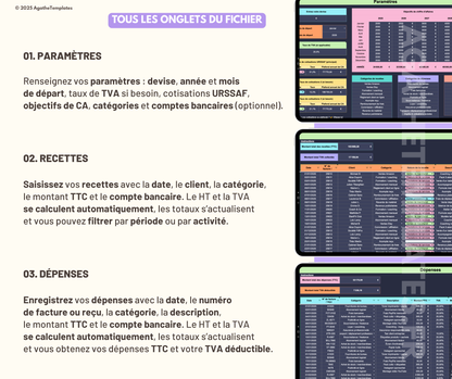 Tableau de bord comptable - version sombre