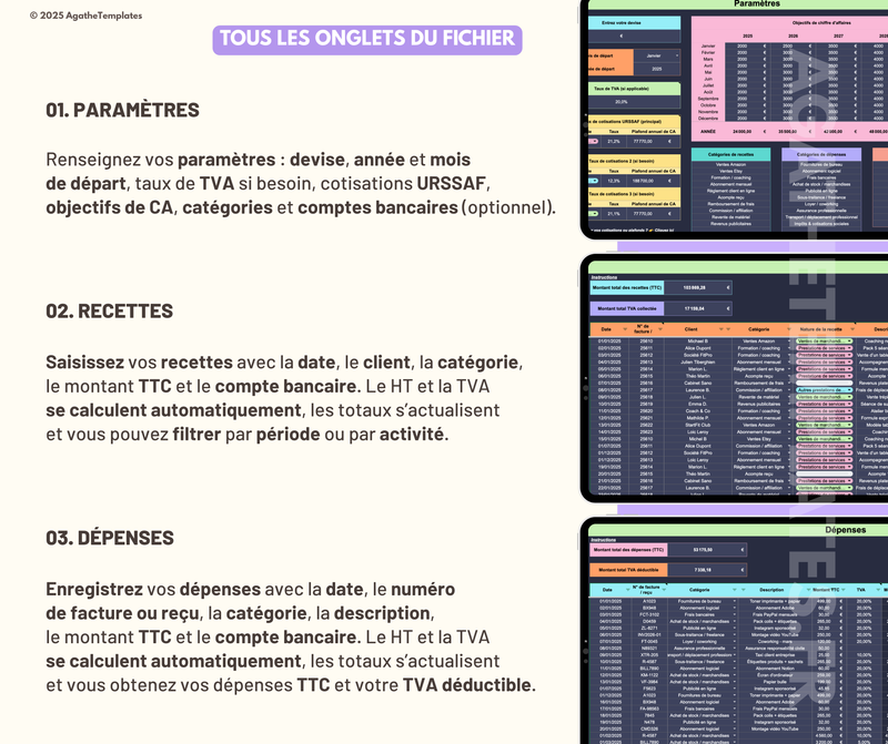Tableau de bord comptable - version sombre