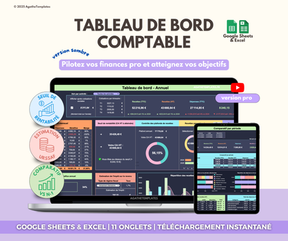 Tableau de bord comptable - version sombre