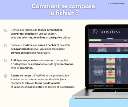 To Do List et calendrier automatisé sombre