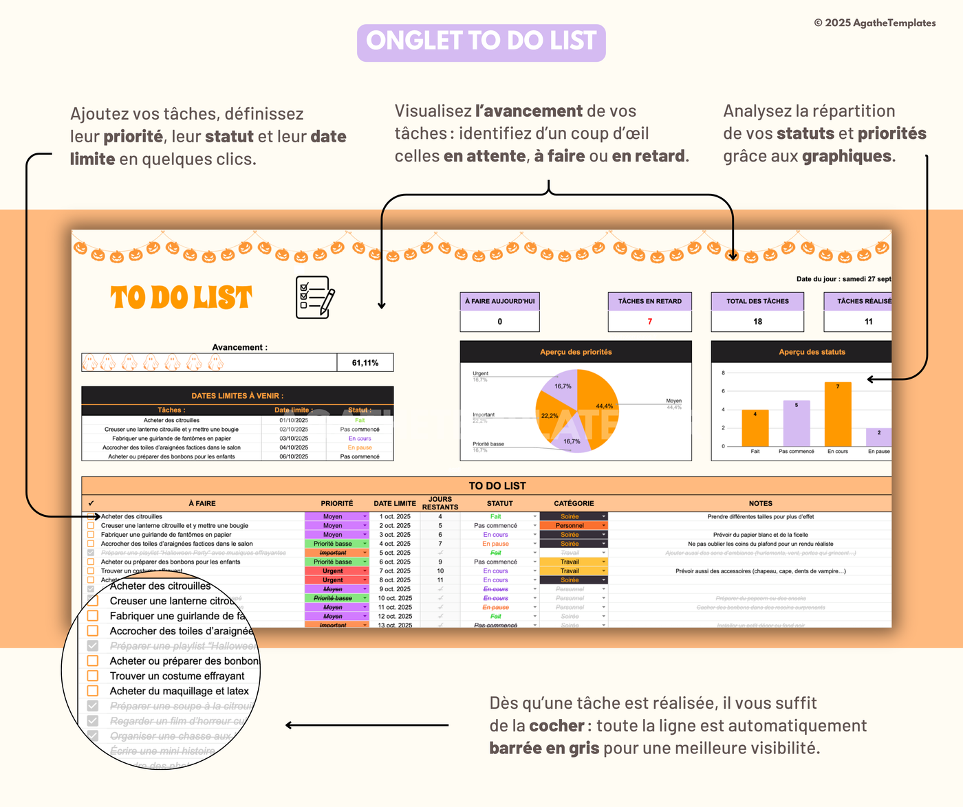 To Do List et calendrier Halloween
